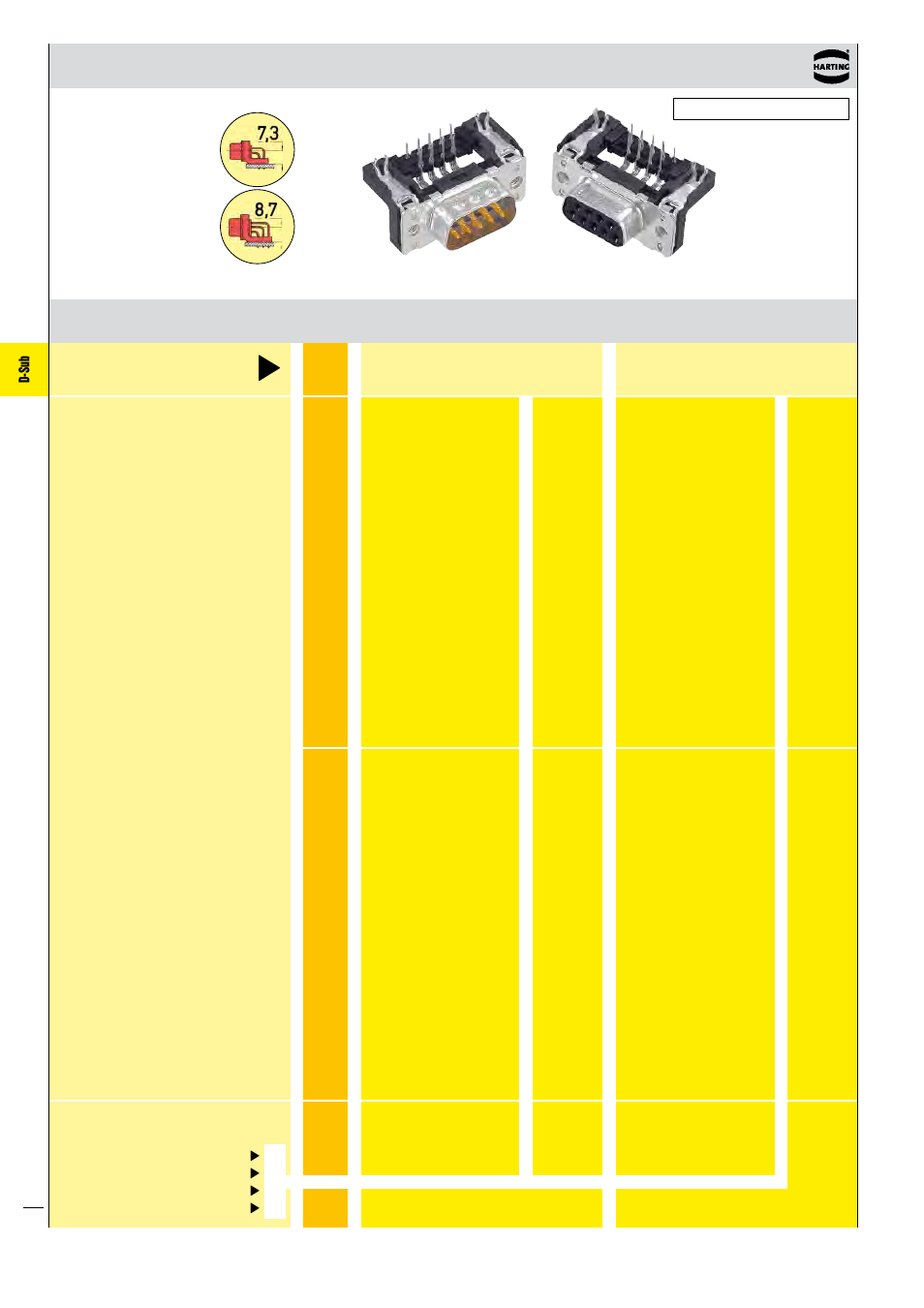 D-sub, Standard versions | Northern Connectors Harting D-sub Connectors, Housings & Accessories User Manual | Page 15 / 203