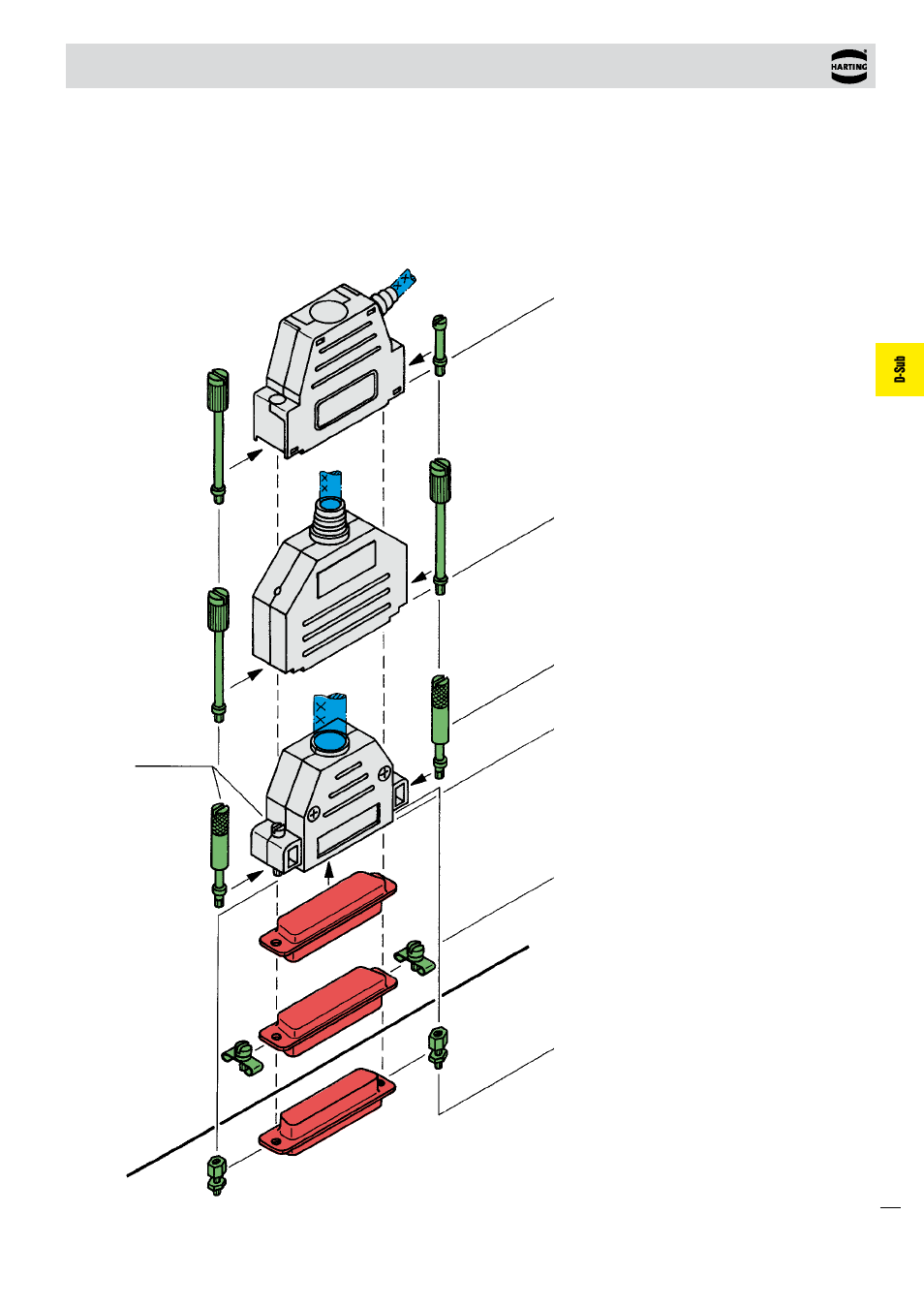 D-sub, Connector hoods for screw locking | Northern Connectors Harting D-sub Connectors, Housings & Accessories User Manual | Page 152 / 203