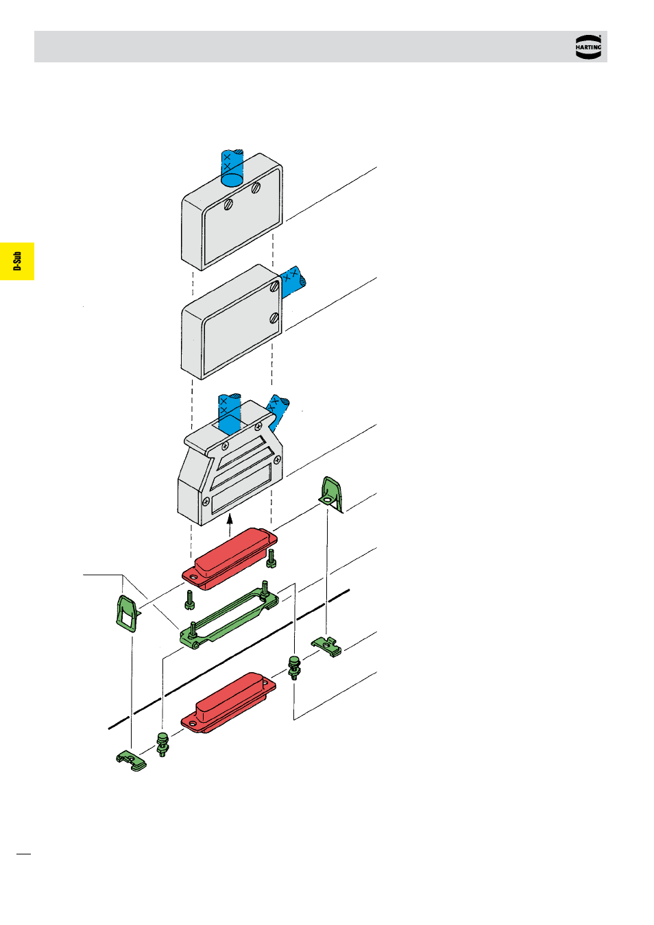 D-sub, Connector hoods for spring or slide locking | Northern Connectors Harting D-sub Connectors, Housings & Accessories User Manual | Page 161 / 203