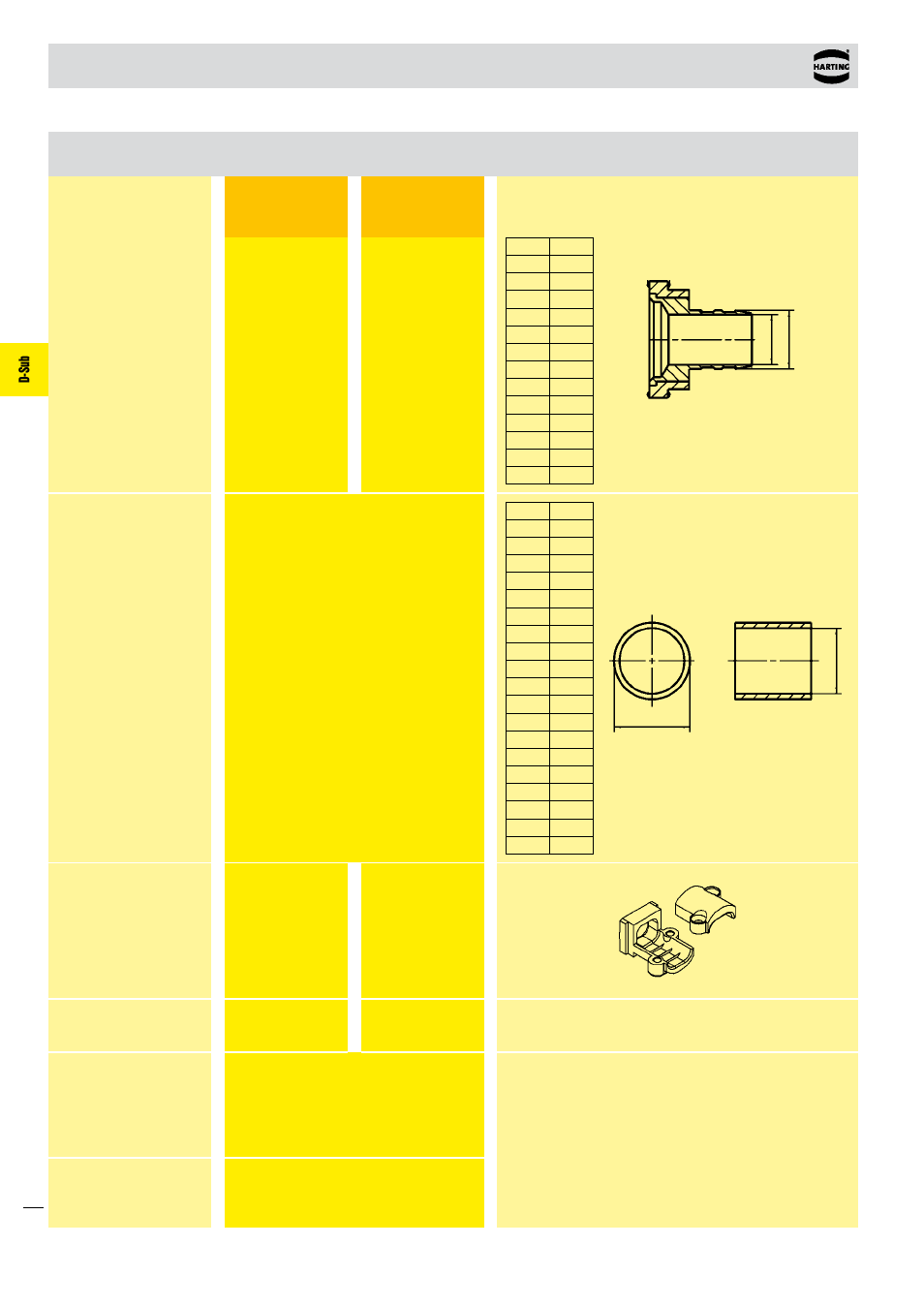 D-sub housing range, Accessories for full metal hoods | Northern Connectors Harting D-sub Connectors, Housings & Accessories User Manual | Page 165 / 203
