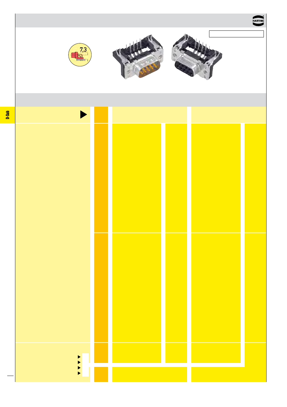 D-sub, Standard versions | Northern Connectors Harting D-sub Connectors, Housings & Accessories User Manual | Page 183 / 203