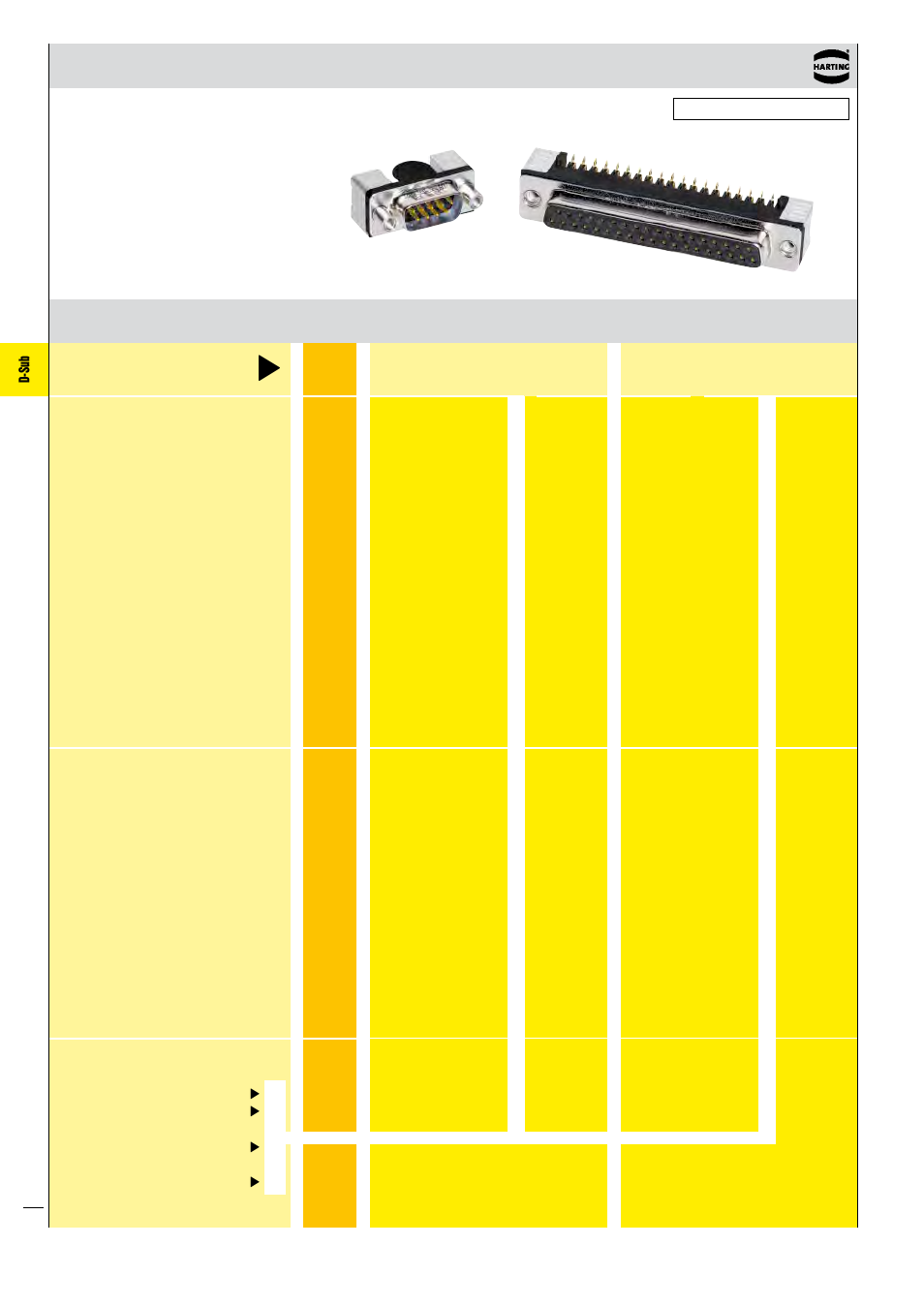 D-sub, Standard versions | Northern Connectors Harting D-sub Connectors, Housings & Accessories User Manual | Page 189 / 203