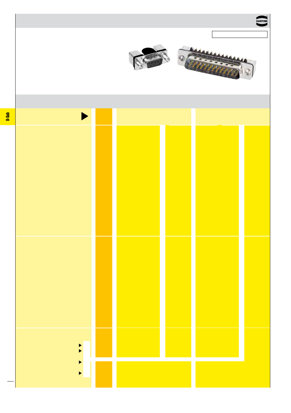 D-sub, Low-profile versions | Northern Connectors Harting D-sub Connectors, Housings & Accessories User Manual | Page 191 / 203