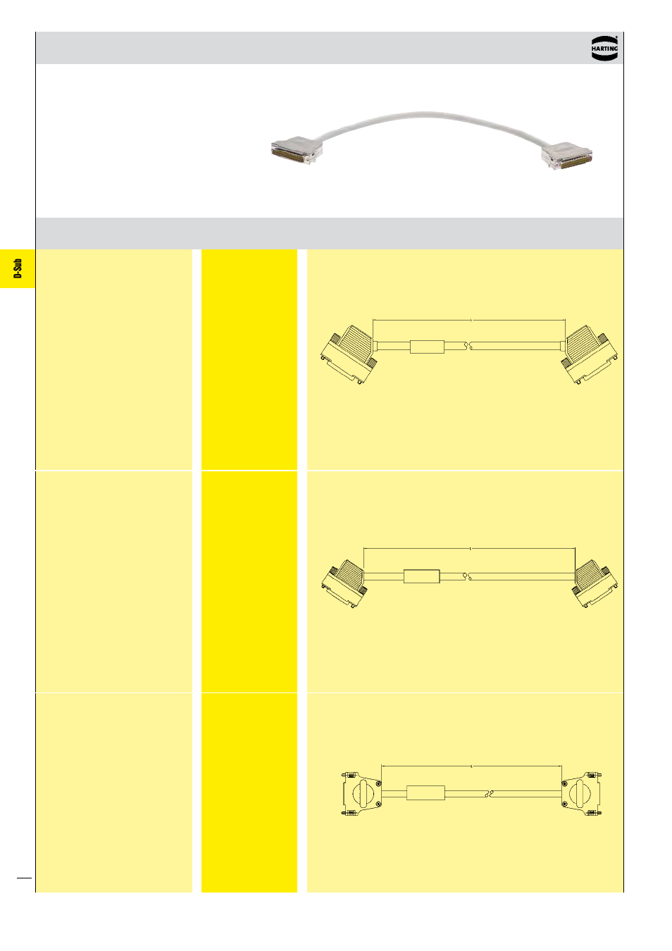 D-sub, Cable assemblies | Northern Connectors Harting D-sub Connectors, Housings & Accessories User Manual | Page 197 / 203