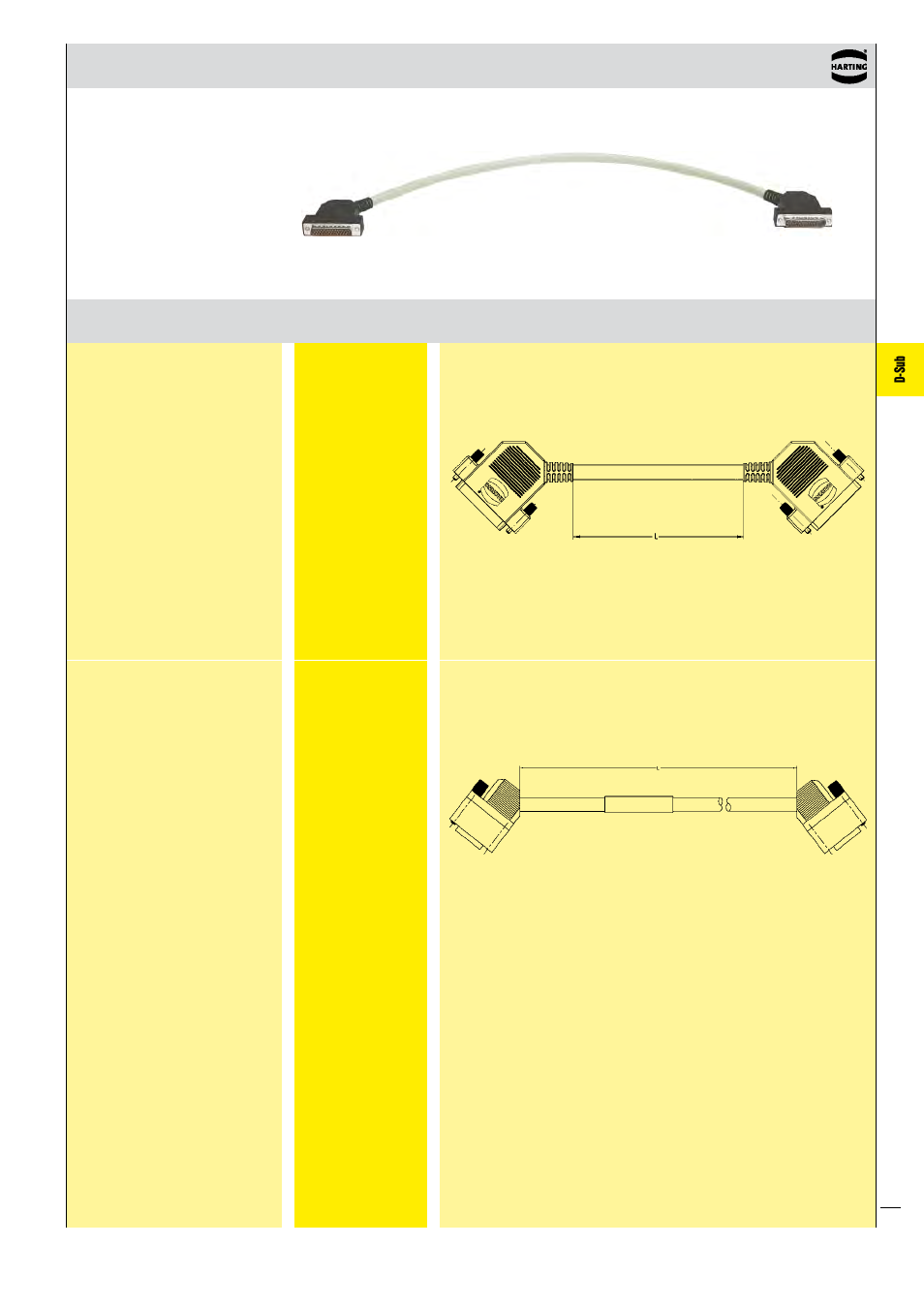 D-sub, Cable assemblies | Northern Connectors Harting D-sub Connectors, Housings & Accessories User Manual | Page 198 / 203