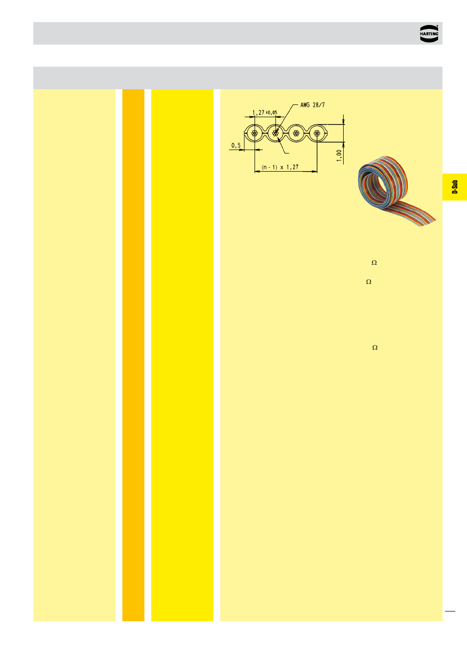 Cables for insulation displacement termination | Northern Connectors Harting D-sub Connectors, Housings & Accessories User Manual | Page 200 / 203