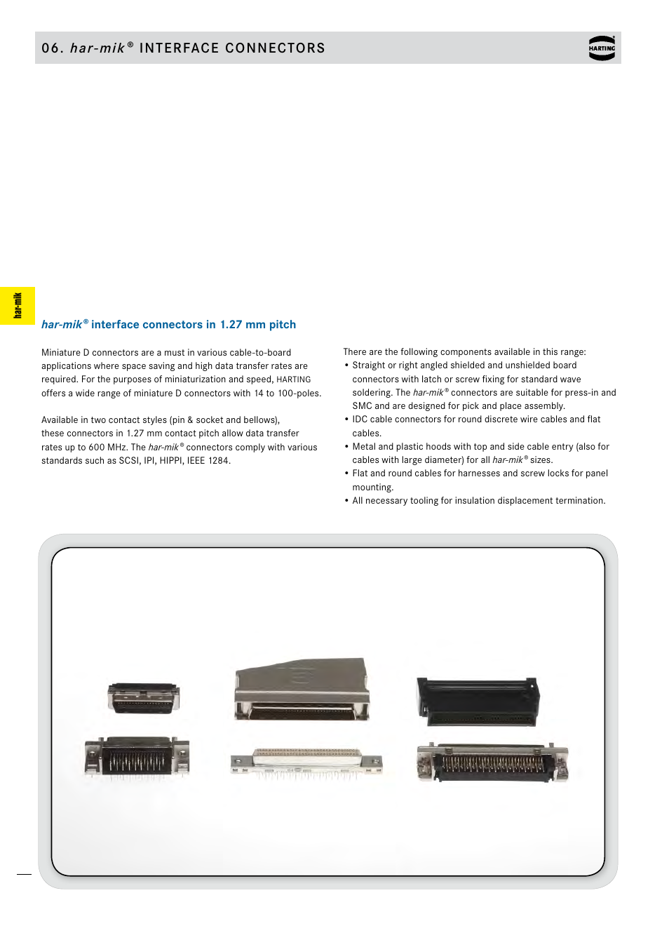 Har- mik® interface connectors | Northern Connectors Harting D-sub Connectors, Housings & Accessories User Manual | Page 203 / 203