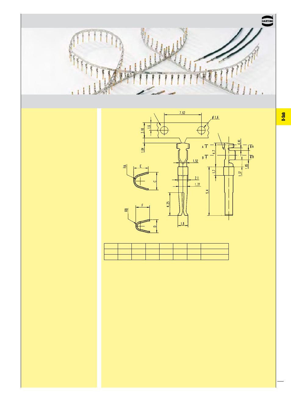 D-sub, Stamped crimp contacts | Northern Connectors Harting D-sub Connectors, Housings & Accessories User Manual | Page 32 / 203