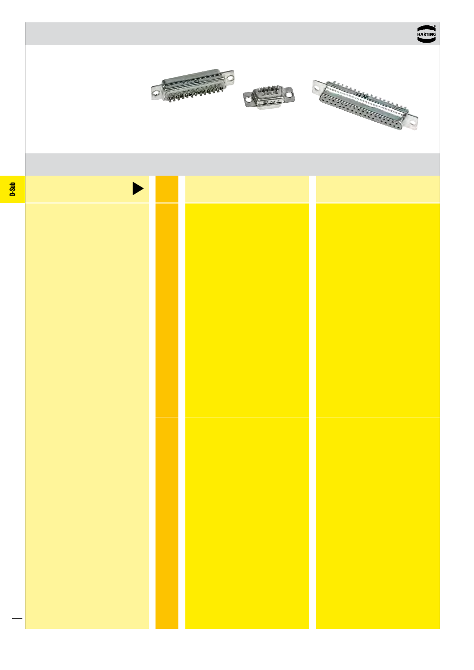 D-sub, Solder buckets | Northern Connectors Harting D-sub Connectors, Housings & Accessories User Manual | Page 35 / 203