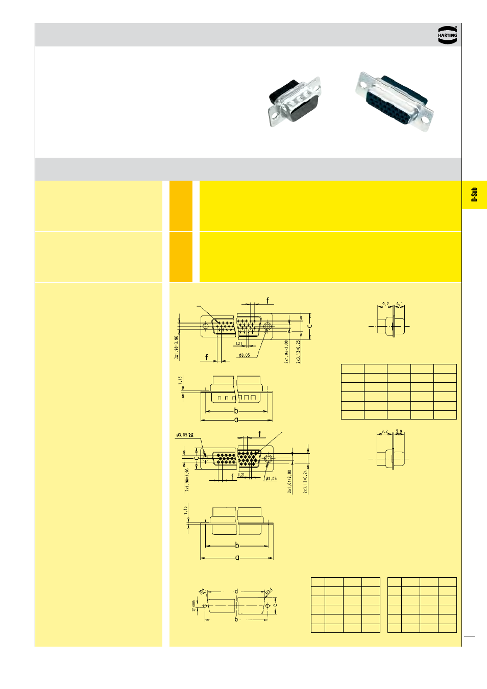 D-sub, High density crimp terminal | Northern Connectors Harting D-sub Connectors, Housings & Accessories User Manual | Page 38 / 203