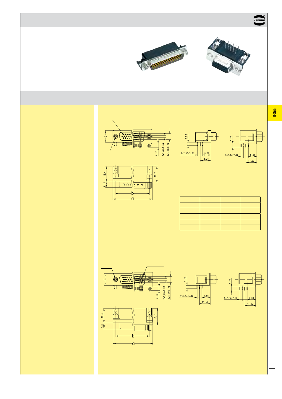 D-sub | Northern Connectors Harting D-sub Connectors, Housings & Accessories User Manual | Page 44 / 203