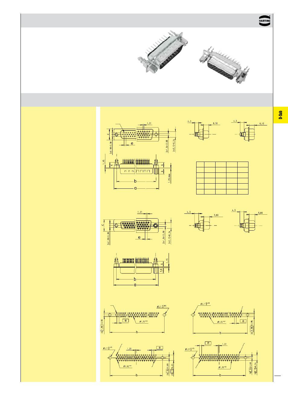 D-sub | Northern Connectors Harting D-sub Connectors, Housings & Accessories User Manual | Page 48 / 203