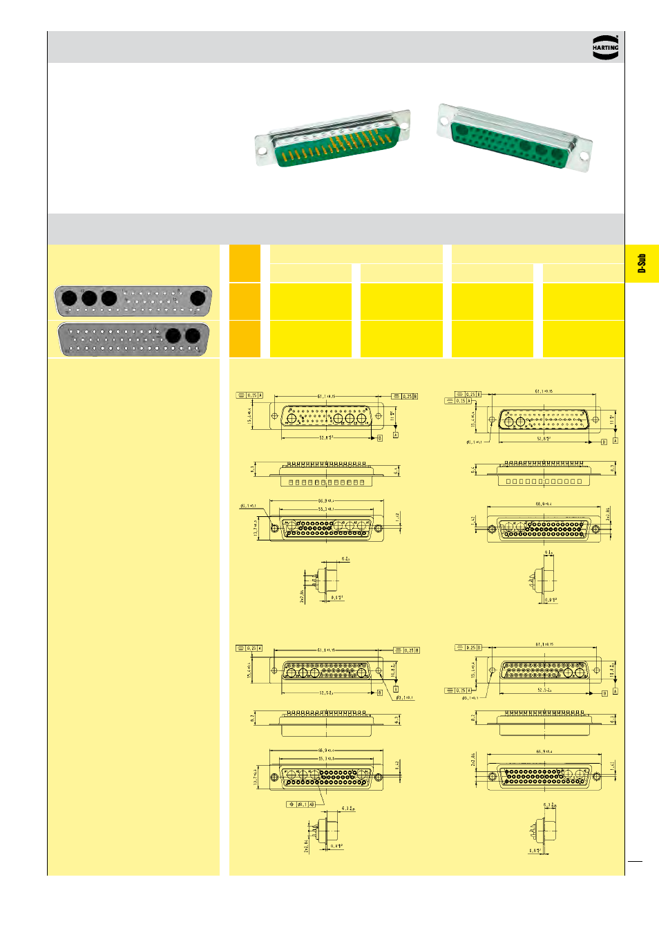 D-sub | Northern Connectors Harting D-sub Connectors, Housings & Accessories User Manual | Page 60 / 203