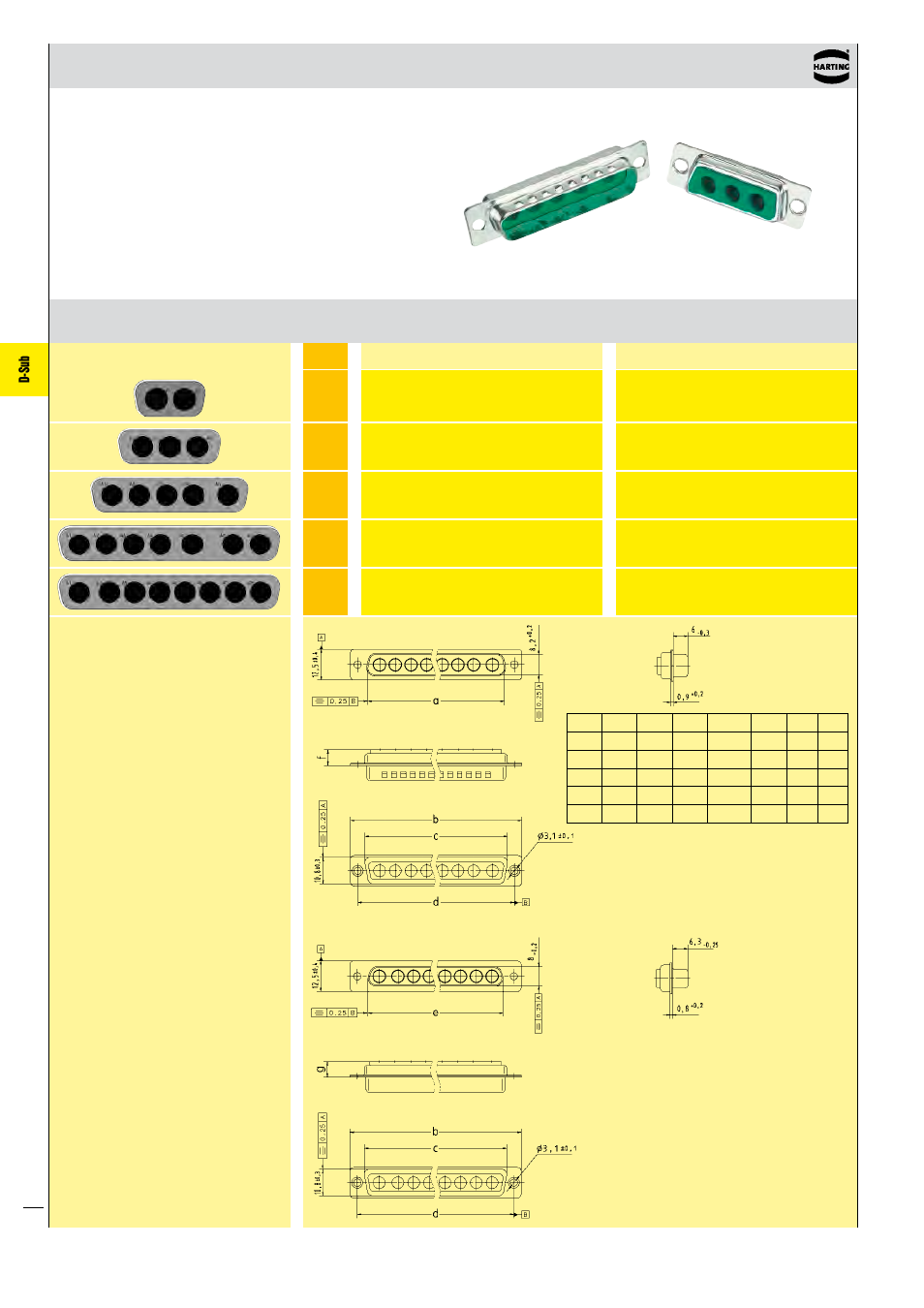 D-sub | Northern Connectors Harting D-sub Connectors, Housings & Accessories User Manual | Page 61 / 203