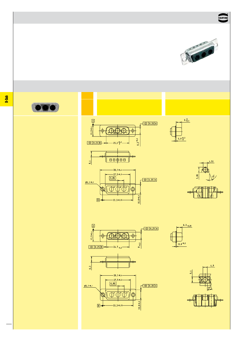 D-sub | Northern Connectors Harting D-sub Connectors, Housings & Accessories User Manual | Page 63 / 203