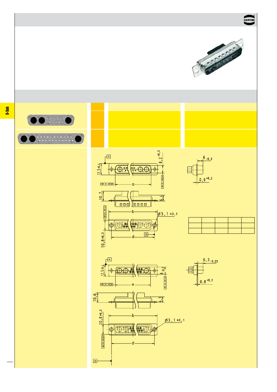 D-sub, Mixed shells for signal crimp contacts | Northern Connectors Harting D-sub Connectors, Housings & Accessories User Manual | Page 65 / 203