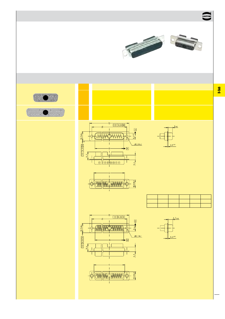 D-sub, Mixed shells for signal crimp contacts | Northern Connectors Harting D-sub Connectors, Housings & Accessories User Manual | Page 66 / 203