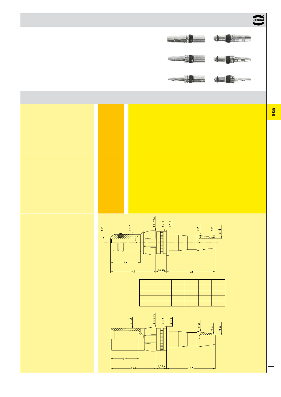 D-sub, Pneumatic contacts for cable applications | Northern Connectors Harting D-sub Connectors, Housings & Accessories User Manual | Page 76 / 203