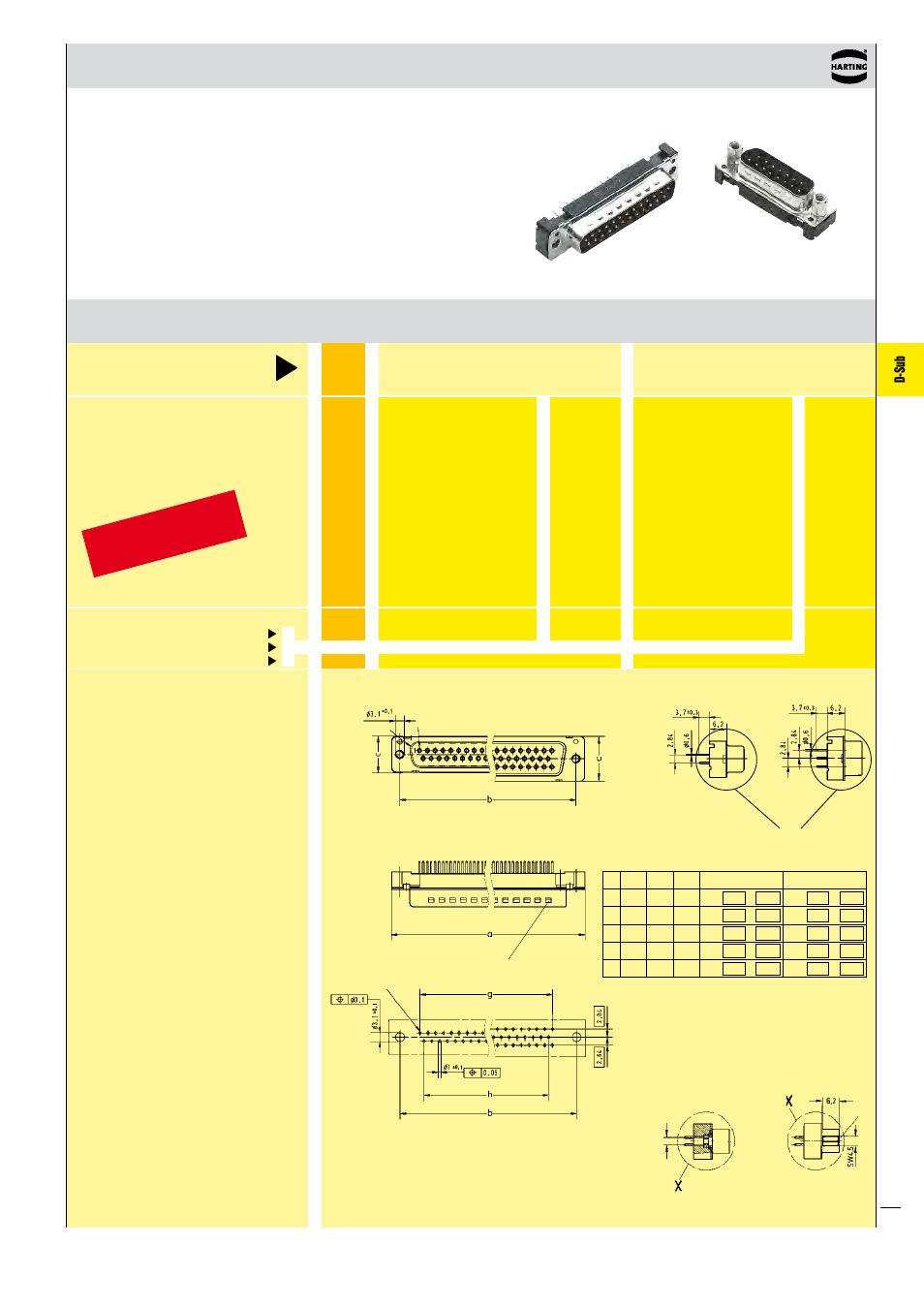 D-sub, Availab le on request | Northern Connectors Harting D-sub Connectors, Housings & Accessories User Manual | Page 8 / 203