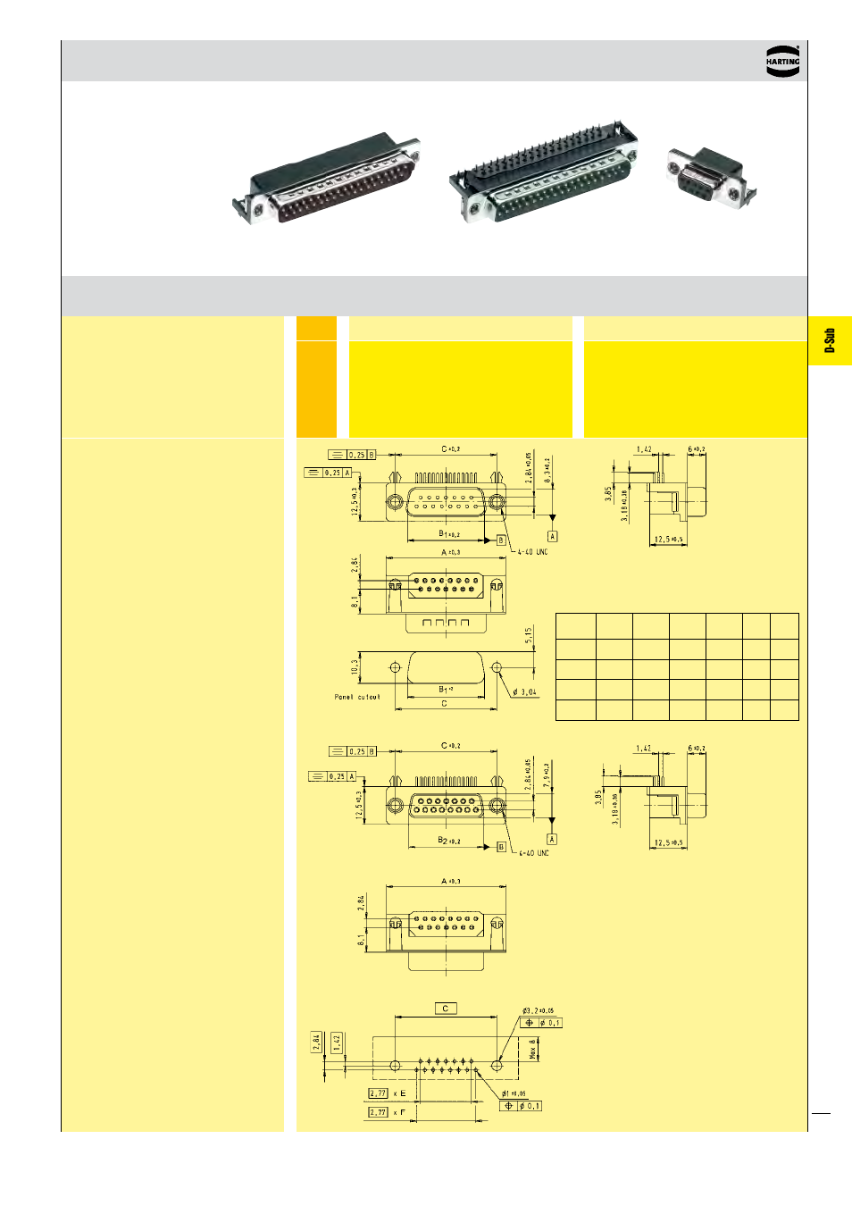 D-sub | Northern Connectors Harting D-sub Connectors, Housings & Accessories User Manual | Page 94 / 203