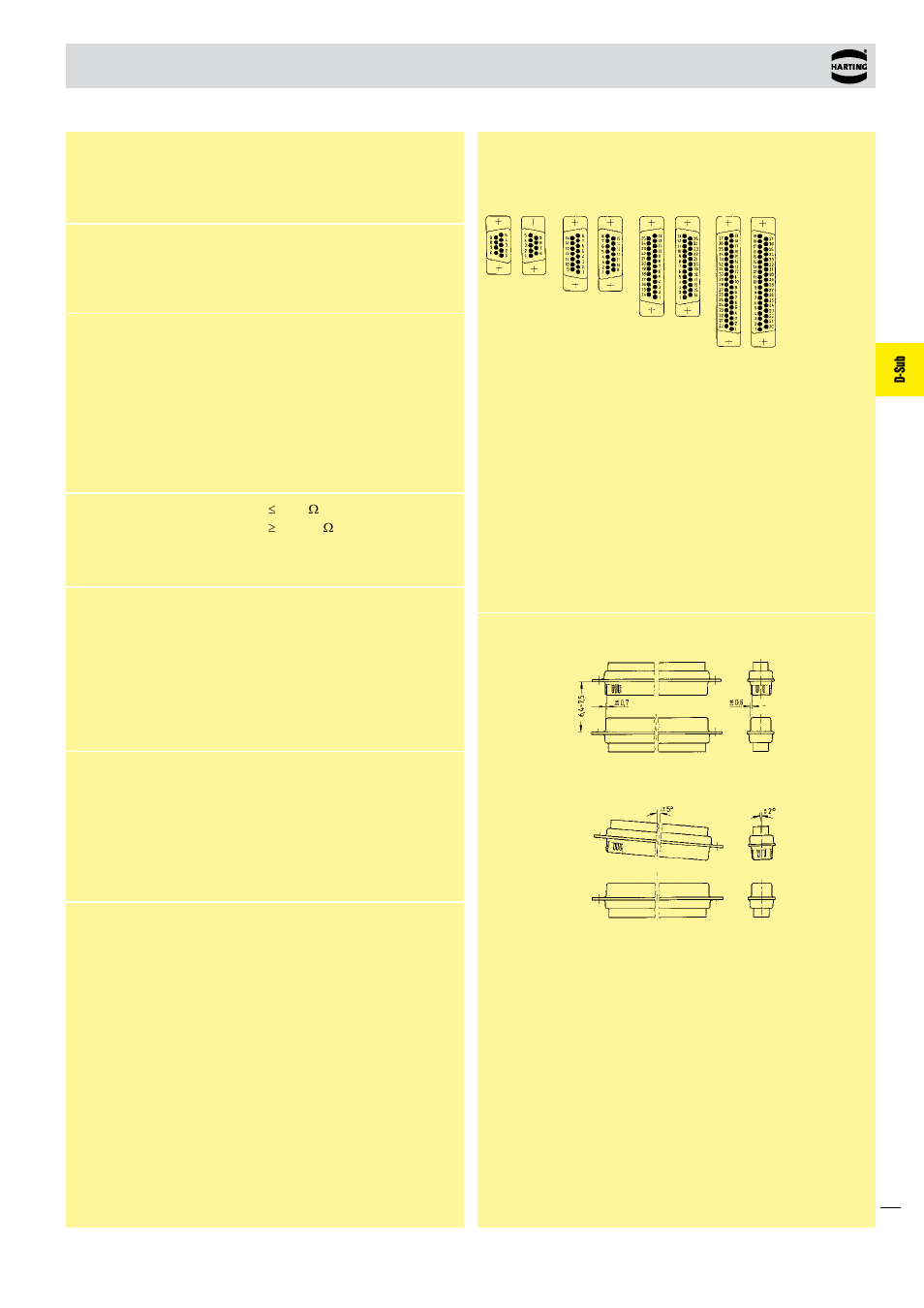 D-sub, Filter connectors technical characteristics | Northern Connectors Harting D-sub Connectors, Housings & Accessories User Manual | Page 96 / 203