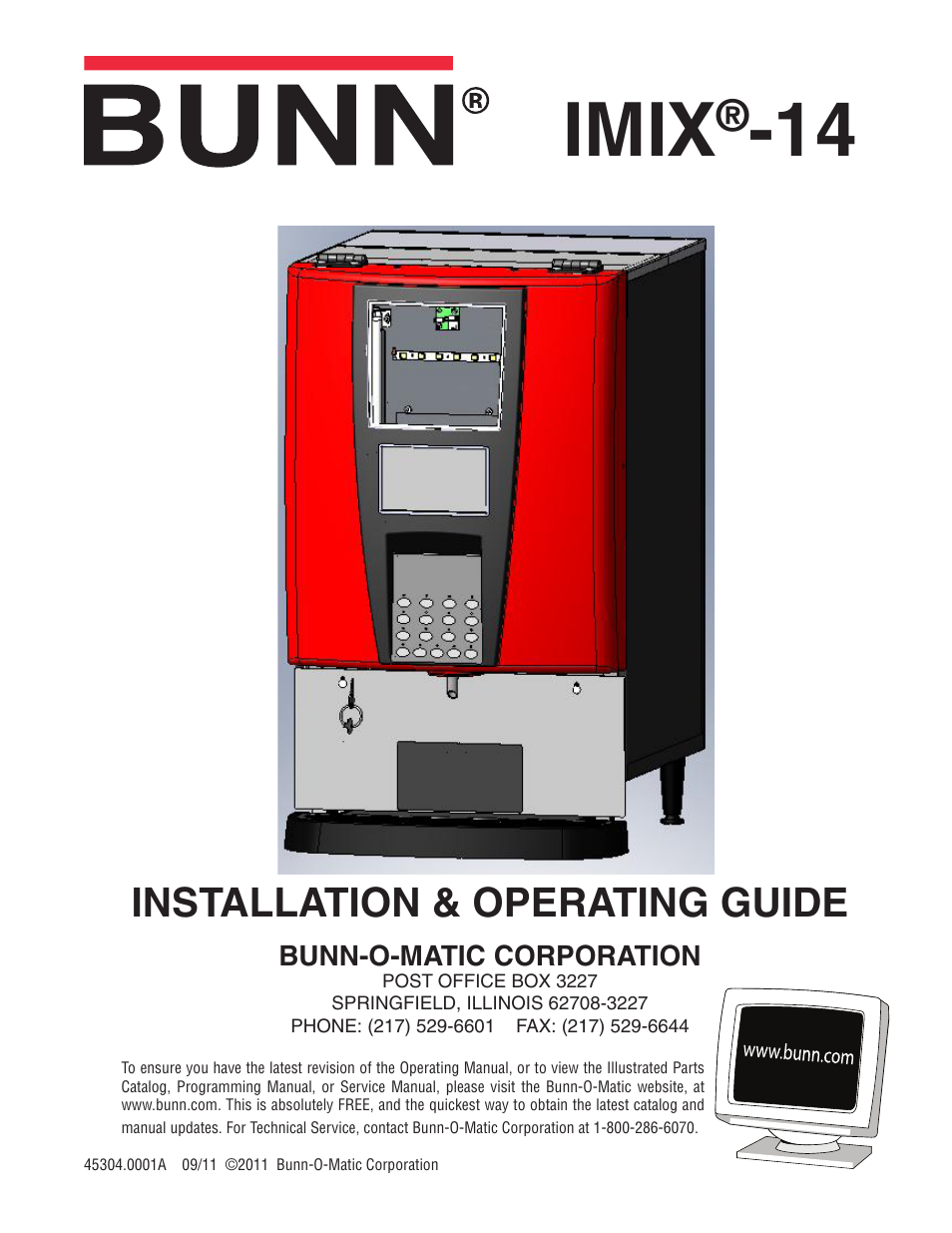 Bunn IMIX 14 User Manual | 17 pages