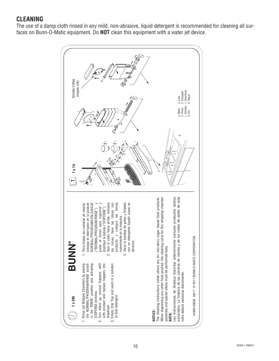 Cleaning | Bunn IMIX 14 User Manual | Page 10 / 17