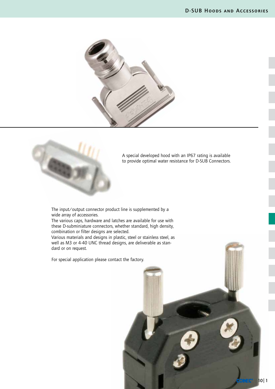 D-sub hoods and accessories | Northern Connectors Conec D-Sub Hoods & Accessories User Manual | Page 2 / 54