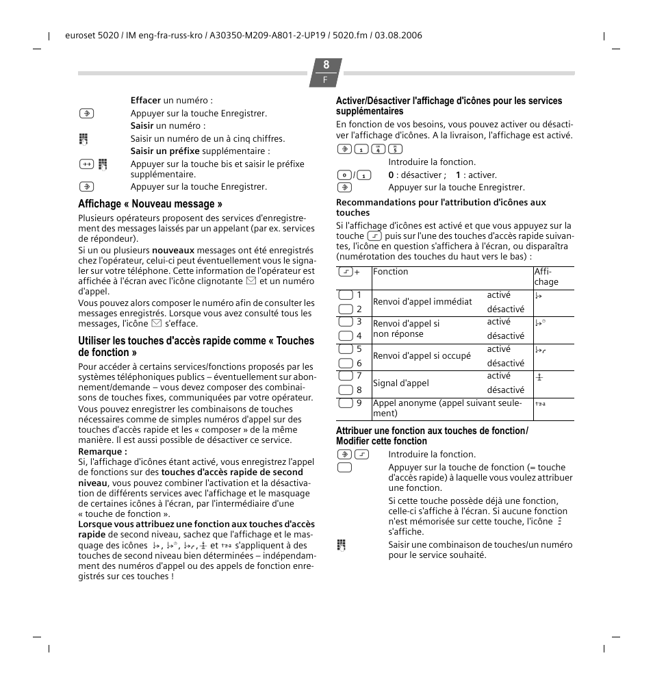 Siemens Euroset 5020 User Manual | Page 17 / 43