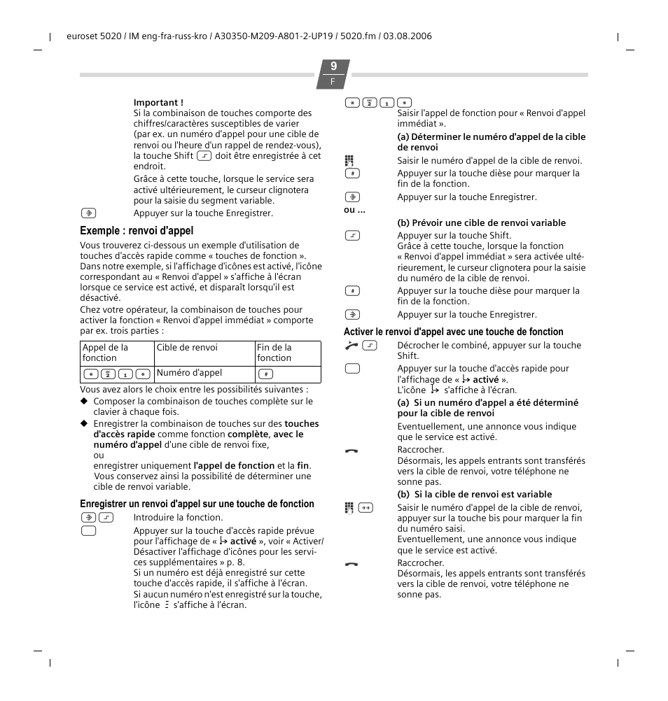 Siemens Euroset 5020 User Manual | Page 18 / 43