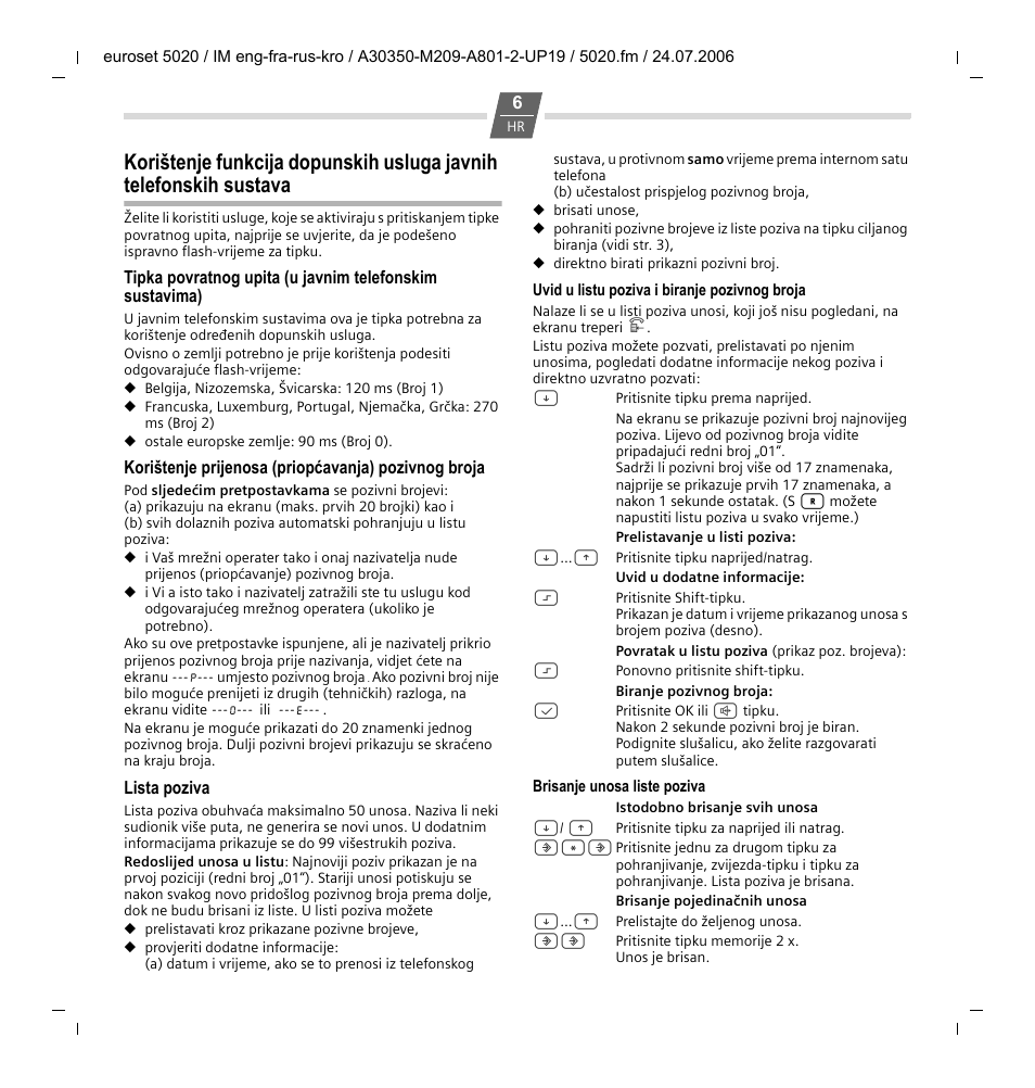 Siemens Euroset 5020 User Manual | Page 36 / 43