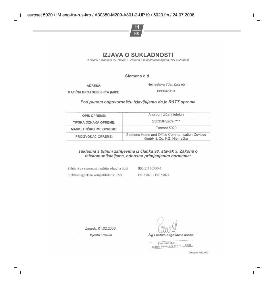 Siemens Euroset 5020 User Manual | Page 41 / 43