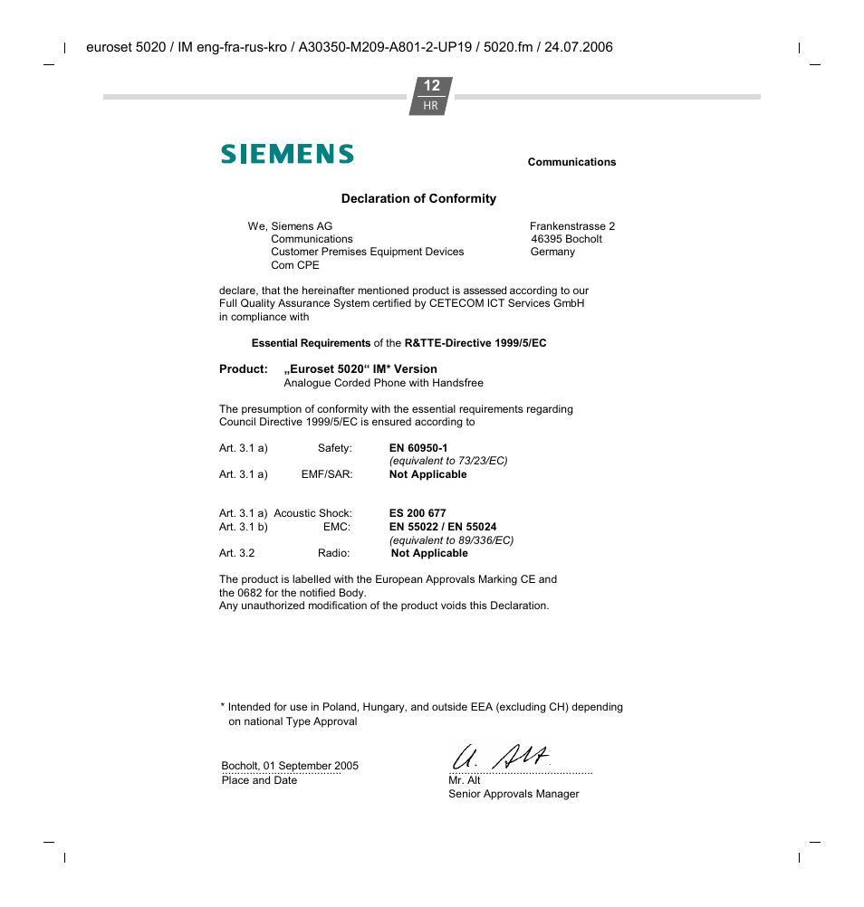 Siemens Euroset 5020 User Manual | Page 42 / 43