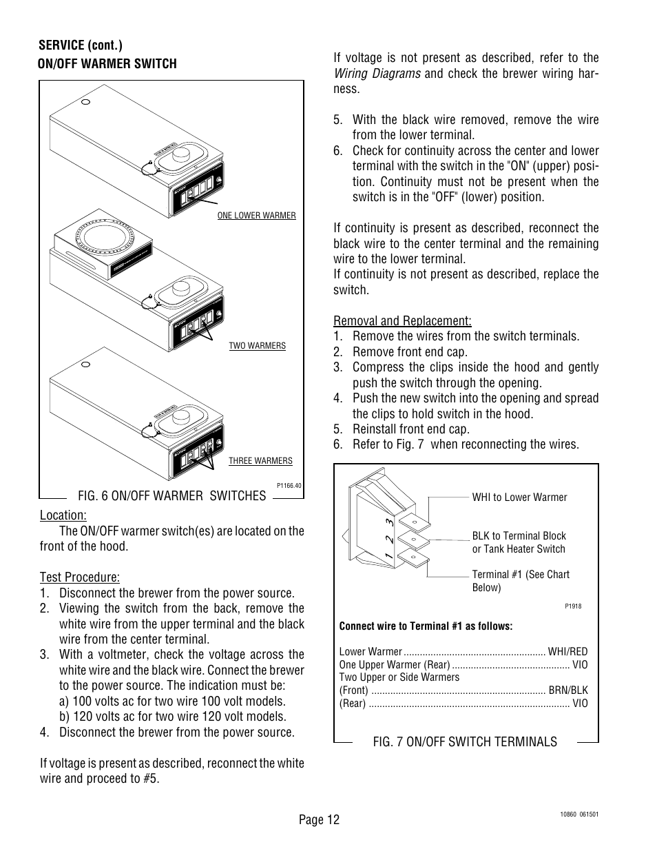 Bunn VP17B User Manual | Page 12 / 19