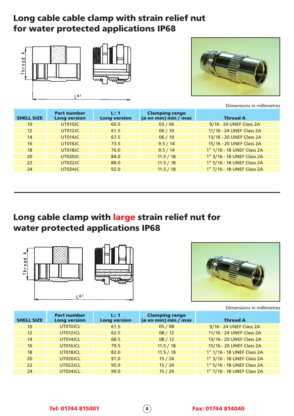 Northern Connectors Souriau UT0 Metal Circular Connectors User Manual | Page 8 / 12