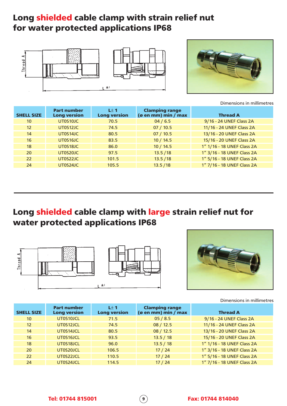 Northern Connectors Souriau UT0 Metal Circular Connectors User Manual | Page 9 / 12