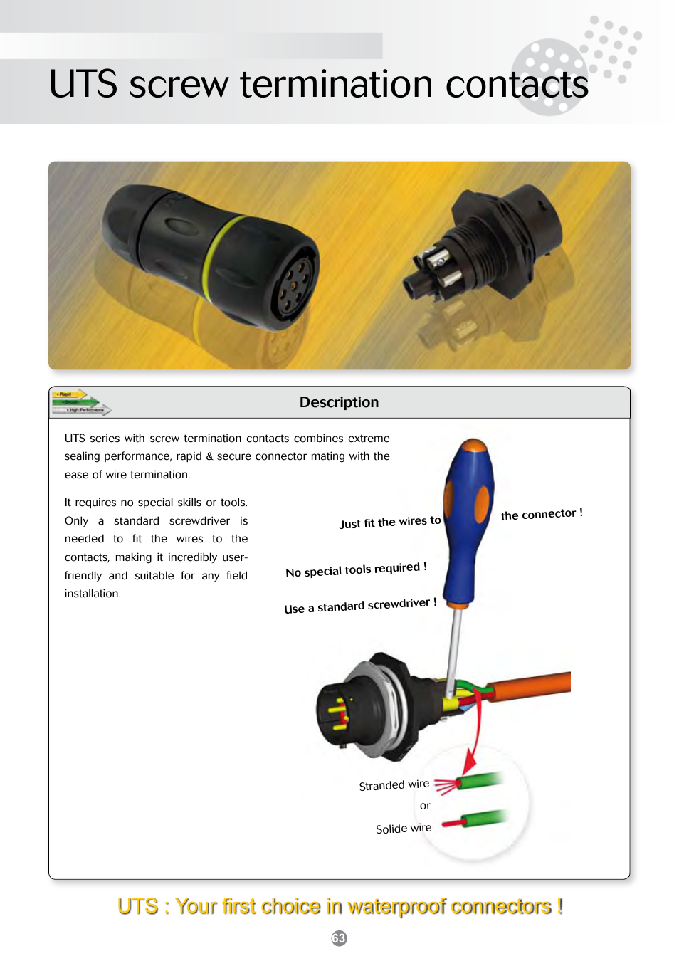 Northern Connectors Souriau UTS Screw Termination' Plastic Circular Waterproof Connectors User Manual | 4 pages