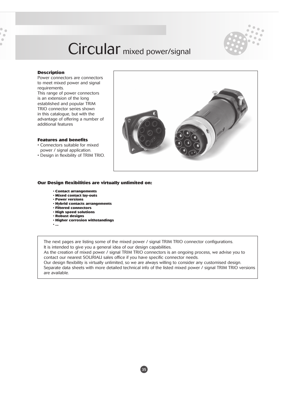 Northern Connectors Souriau Mixed Power / Signal Circular Connectors User Manual | 5 pages