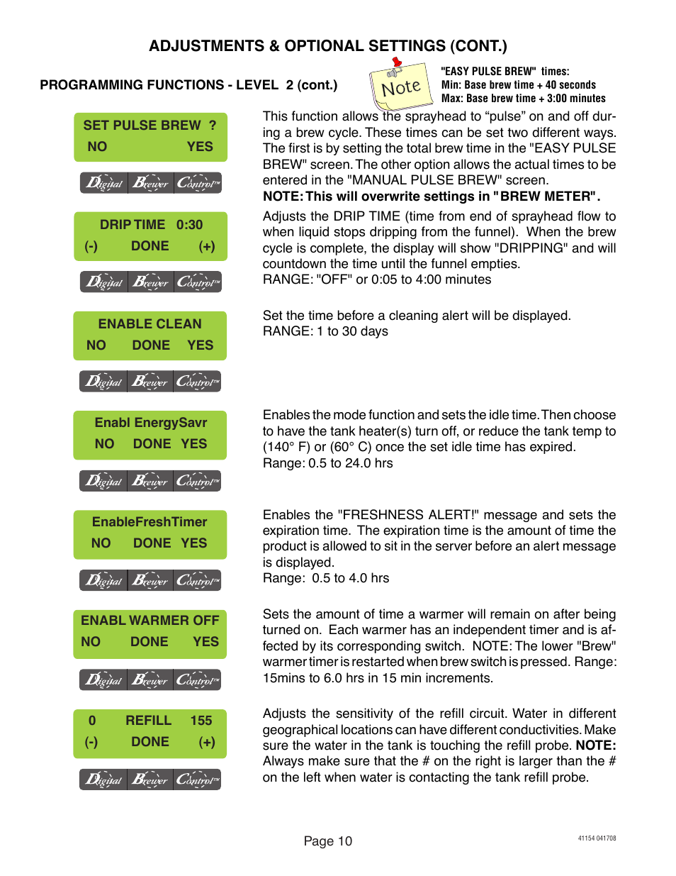 Bunn -O-Matic Brewer Axiom User Manual | Page 10 / 17