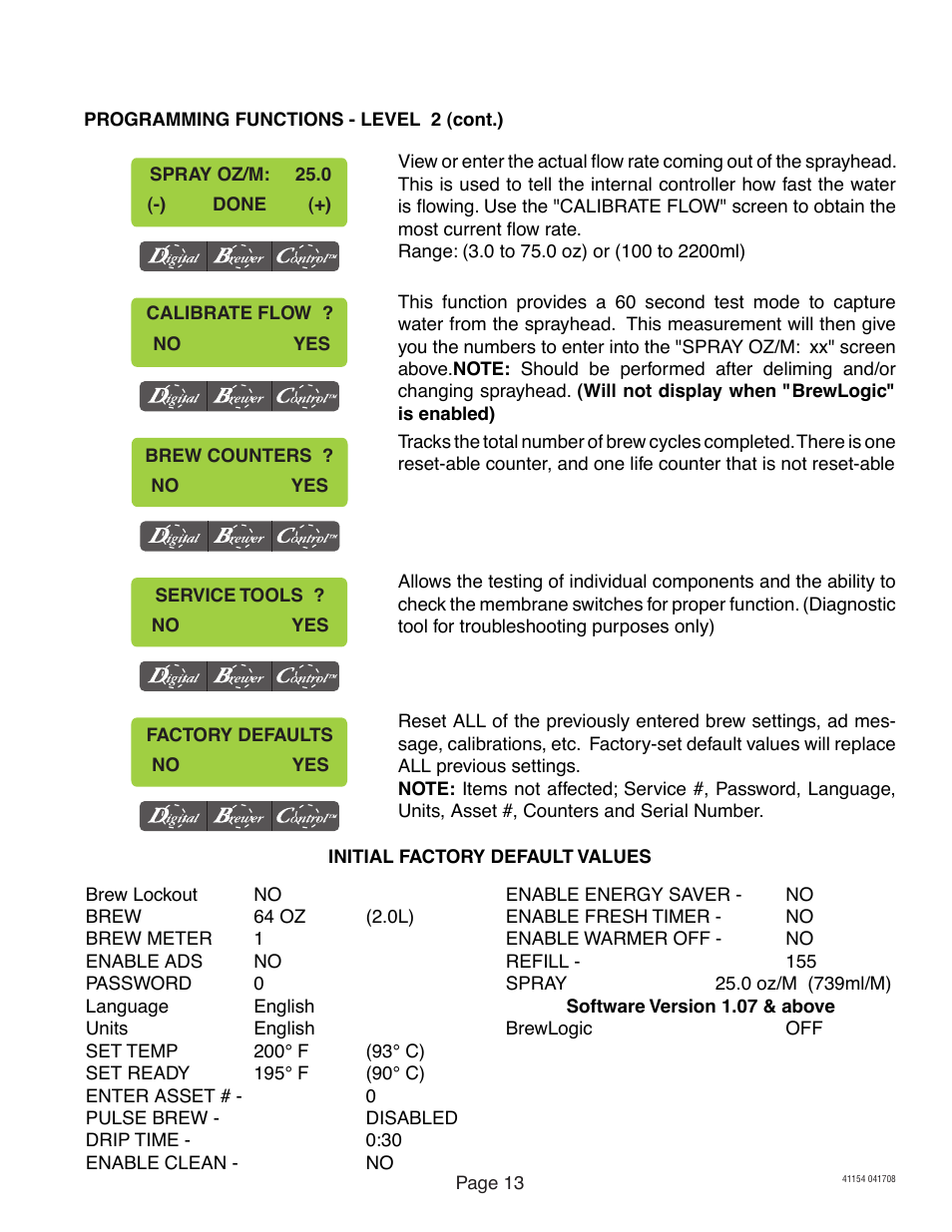 Bunn -O-Matic Brewer Axiom User Manual | Page 13 / 17