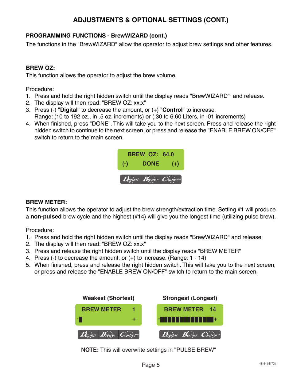 Bunn -O-Matic Brewer Axiom User Manual | Page 5 / 17