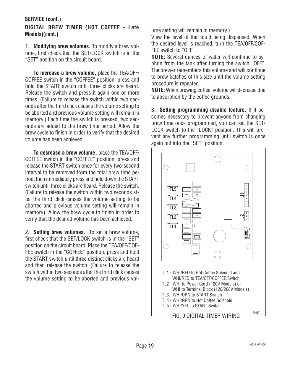 Bunn TWF User Manual | Page 19 / 32