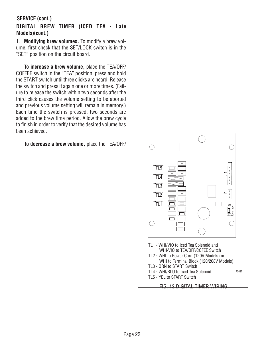 Bunn TWF User Manual | Page 22 / 32