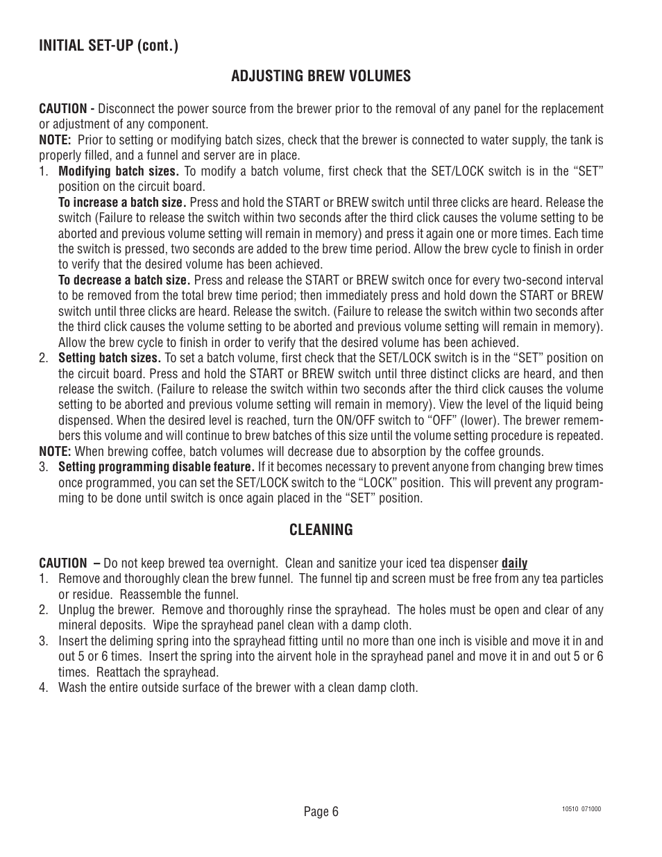 Bunn TWF User Manual | Page 6 / 32