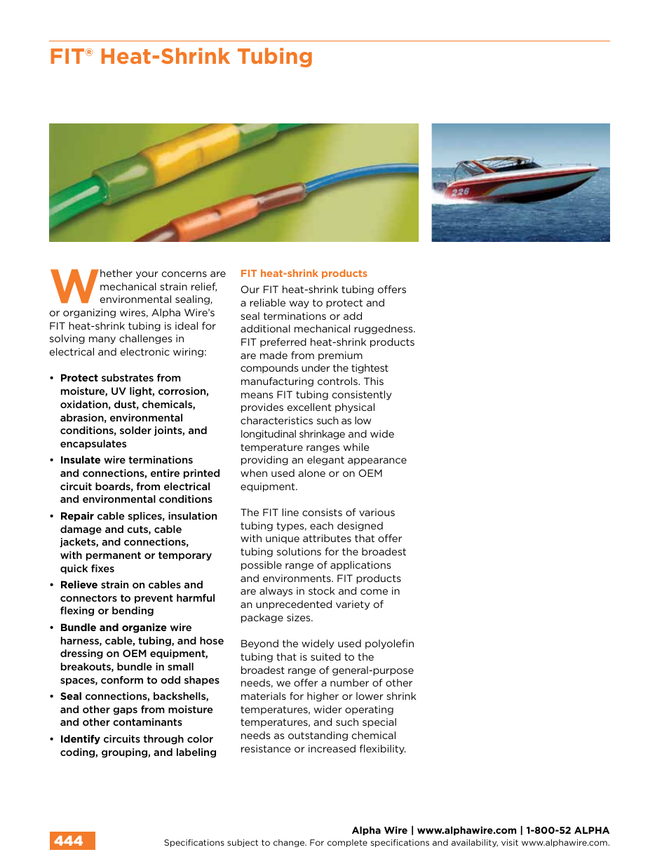 Fit® heat-shrink tubing | Northern Connectors Alpha Wire FIT Heat-Shrink Tubing User Manual | Page 2 / 34