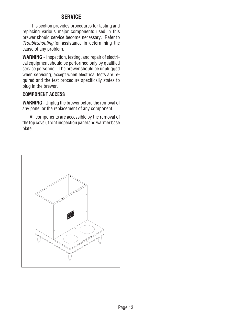 Service | Bunn DUAL TM (Serial # DUAL010000 - Up) User Manual | Page 13 / 52
