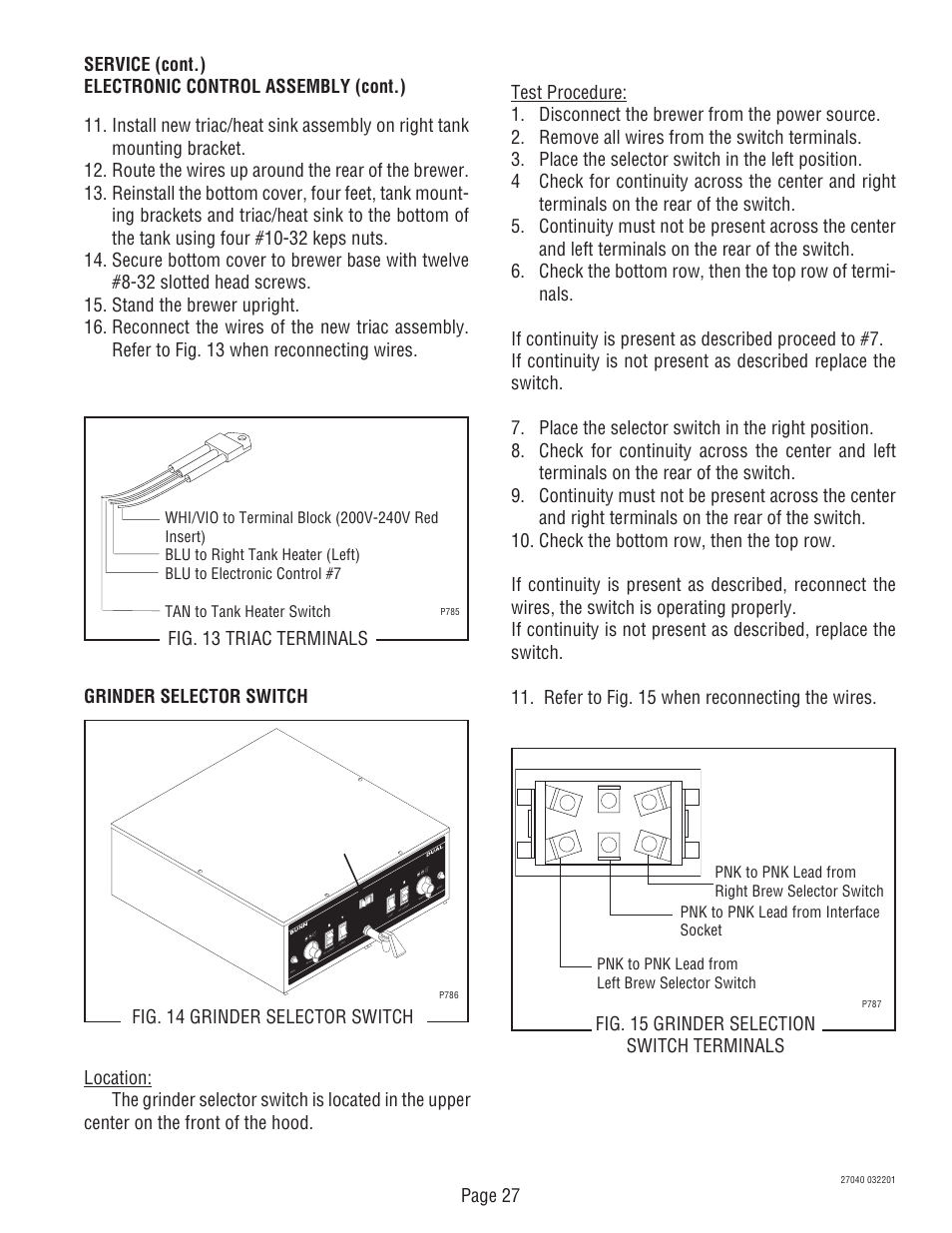 Bunn DUAL TM (Serial # DUAL010000 - Up) User Manual | Page 27 / 52