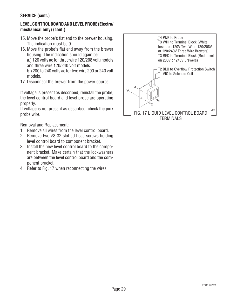 Bunn DUAL TM (Serial # DUAL010000 - Up) User Manual | Page 29 / 52