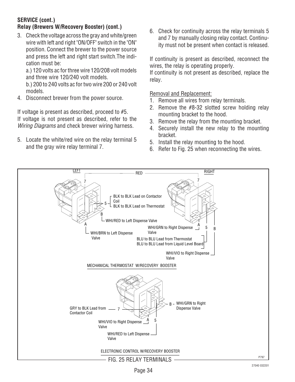 Wiring diagrams | Bunn DUAL TM (Serial # DUAL010000 - Up) User Manual | Page 34 / 52