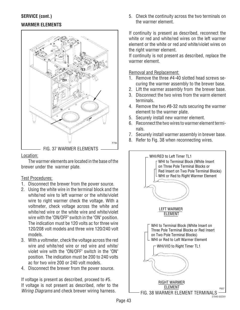 Wiring diagrams | Bunn DUAL TM (Serial # DUAL010000 - Up) User Manual | Page 43 / 52